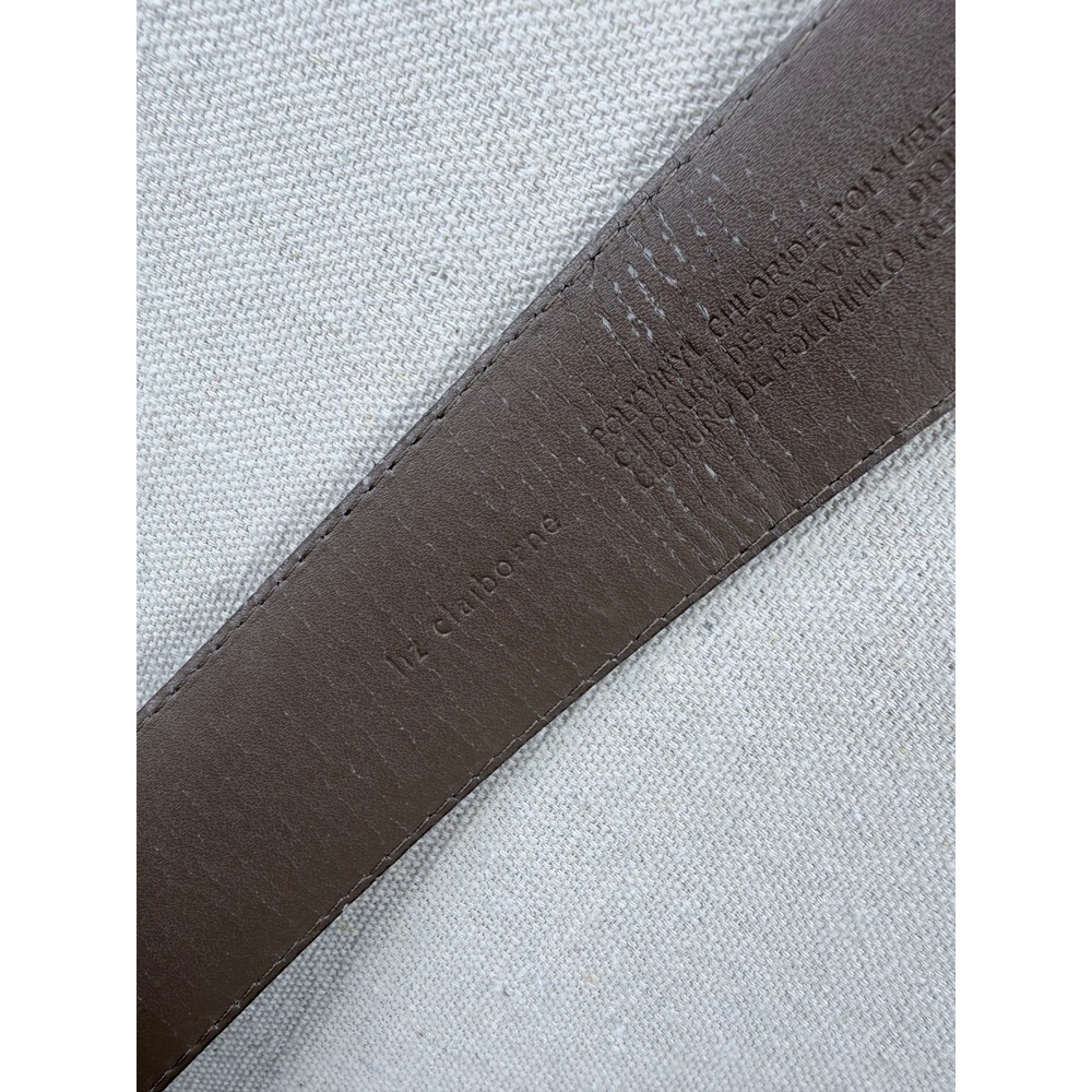 Liz Claiborne Brown Faux Leather Belt Braided Silver Buckle M Brown Boho Classic - Picture 4 of 4